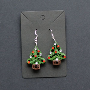 Quilled Christmas Tree Earings