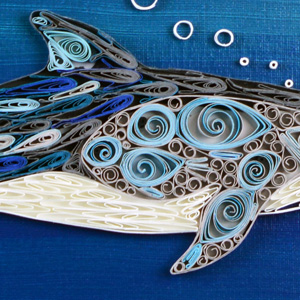 Quilled Dolphin With Offspring