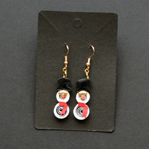 Quilled Festive Snowman Earings