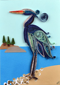 Quilled Great Blue Heron