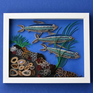 Quilled Three Herring In The Seaweed