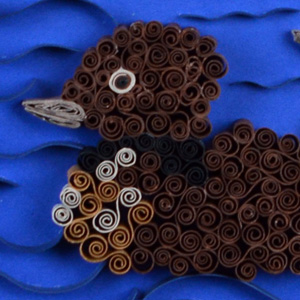 Quilled Loon With Babies