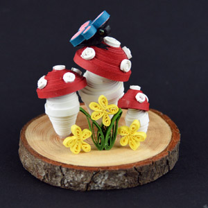 Quilled Mushroom Life Ornament