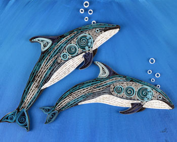 Quilled Pair of Dolphins