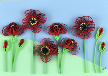 Quilled Poppies