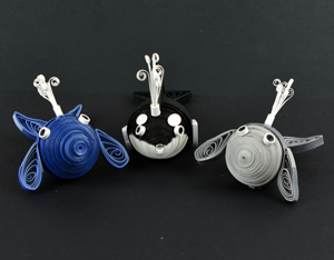 Quilled Whale Ornament Triplets